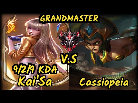 FNC Rekkles (KAI'SA) vs CASSIOPEIA - 9/2/9 KDA BOTTOM ADC GAMEPLAY - EUW Ranked GRANDMASTER