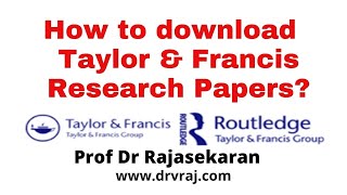 How to download Taylor & Francis Research Papers?