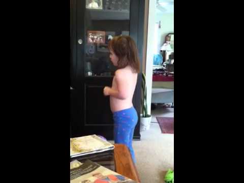 Chloe's peanut butter belly ache dance.