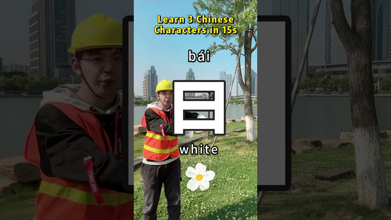 [Chinese characters] hundred, white, eye, Learn Chinese with Bob #learnchinese #chinese #mandarin