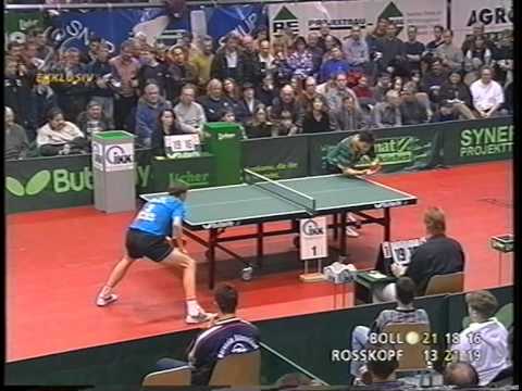 Tischtennis Bundesliga: Jörg Roßkopf vs Timo Boll Feb 1999