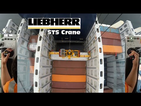 How to operate a STS Gantry Crane? Joystick CAM!! Loading a BIG vessel in the Port of Antwerp
