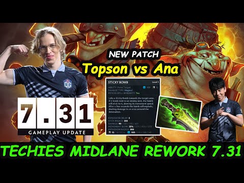 Topson Techies MIDLANE - Ability Rework New Patch 7.31 The Primal Beast Update Dota 2