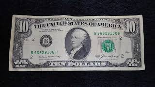 1985 $10 Bill. 33 Years Old.
