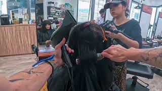 【POV】This is blow dry work during Japanese straight perm #straighthair #blowdryhair #縮毛矯正 #hongkong 