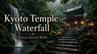 Kyoto Temple Waterfall 🌿 ストレス解消BGM | Japanese Ambient Music