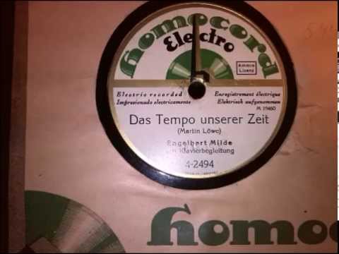 Engelbert Milde: Das Tempo unserer Zeit - Chanson, Berlin 1927