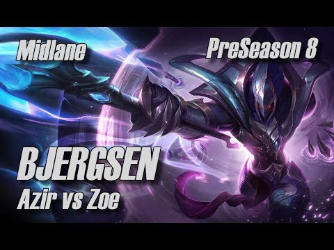 Bjergsen - Azir vs Zoe Midlane - PreSeason 8