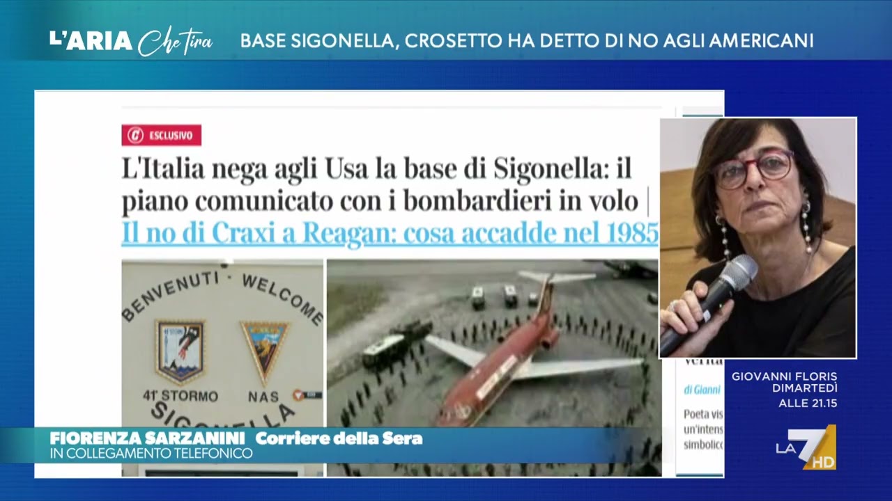 Base di Sigonella negata, Fiorenza Sarzanini: "Il rifiuto di Crosetto rientra nel nuovo ...