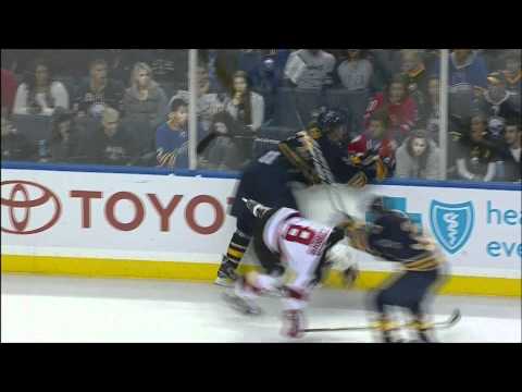 Tyler Myers hit on Dainius Zubrus 11-16-2011