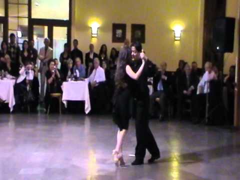  Diana Avello  and  Carlos Espinoza  are  dancing  to  the  milonga  "  Sacale Punta  "