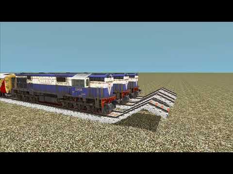 3 CRAZY TRAINS DANGEROUSLY CLIMBING ON THE UNFINISHED RAILWAY TRACKS