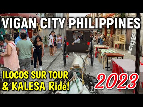 TOUR VIGAN CITY FILIPPINES | 2023 Caminhada e passeio Kalesa na cidade histórica de Vigan, Ilocos Sur