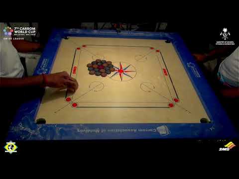 Swiss League Round 8- Farooquee Zaid vs K. Srinivas ||7th Carrom World Cup 2025