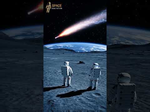 Astronauts Spot a Wild Comet from the Moon 🌌👨‍🚀 #LunarView #CosmicWonder #SpaceVibes