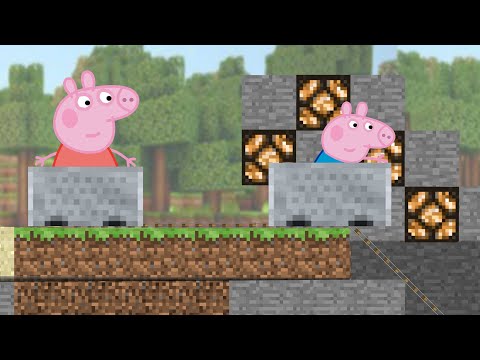 Peppa in Minecraft Animation Peppa vs Minecraft the start Roller Coaster | peppa pig | and more