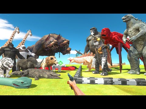 FPS Avatar in Zoo Rescues Kaiju Monsters and Fights Animals - Animal Revolt Battle Simulator