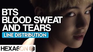 BTS - Blood Sweat & Tears Line Distribution (Color Coded) *CORRECTED*