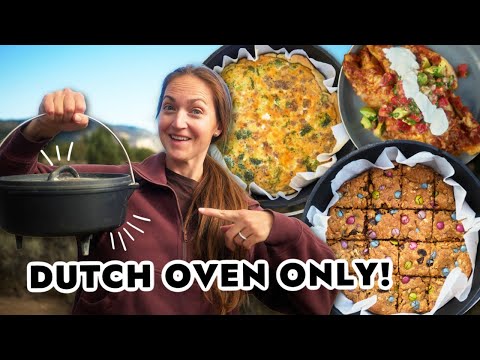 ONLY A DUTCH OVEN! 3 Delicious Dutch Oven Camping Meals in a Day
