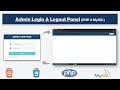 Admin Login Page In PHP MySQL How To Create Admin Login Logout Panel In PHP MySQL