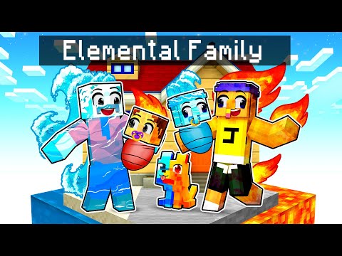 Insane Minecraft Elemental Family Challenge on One Block!