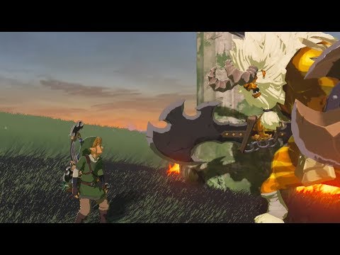 Skyward Sword Link Reveals his True Power to a Gold Lynel - Zelda Breath of the Wild