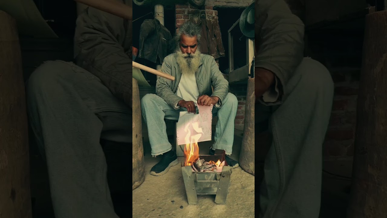 "Burning the old pages, keeping the fire of memories alive 🔥📝 " #vintagevibes #rusticlife #oldman