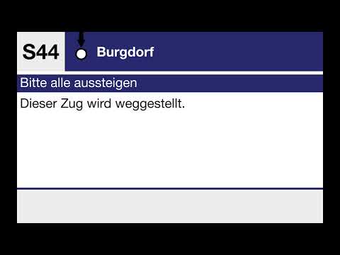 BLS Ansage • S44 • Burgdorf Endbahnhof • Zug wird weggestellt