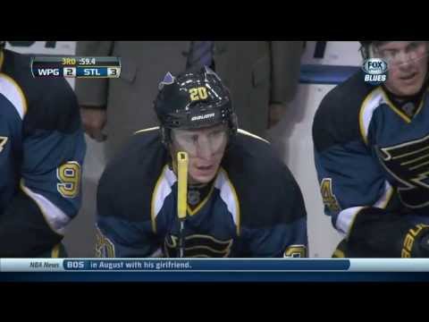 Alexander Steen PPG backhand pinball goal 3-2 Winnipeg Jets vs St. Louis Blues 10/29/13 NHL Hockey.
