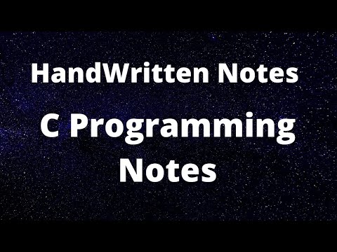 Handwritten Notes C Programming Notes