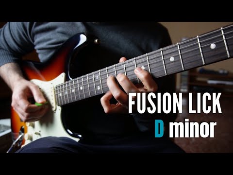 Fusion Guitar Lick in D Minor + Tab