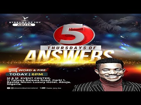 5 THURSDAYS OF ANSWERS || MIDWEEK SERVICE || 9TH FEBRUARY 2023