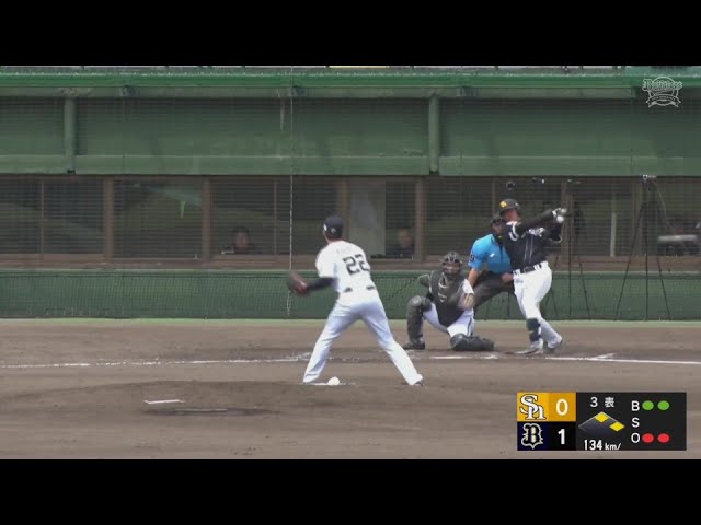 【ファーム】ホークス・吉田賢吾 レフトへのタイムリーヒットで同点に追いつく!!  2024年6月8日 オリックス・バファローズ 対 福岡ソフトバンクホークス