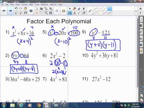 Algebra I and II: 6-4 and 6-5: Special Cases and General Strategies