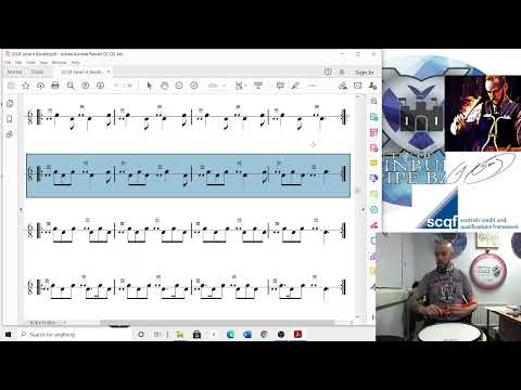 SCQF Level 4 Snare Drumming - Drags in Compound Time