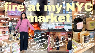 how the fire at Bryant Park affected me as a first-time vendor🔥🛍️ // busy NYC small biz owner vlog