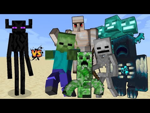 Titan Enderman Vs All Titan Mobs in Minecraft - Minecraft Mob Battle