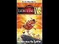 Opening To The Lion King 1½ VHS 2004