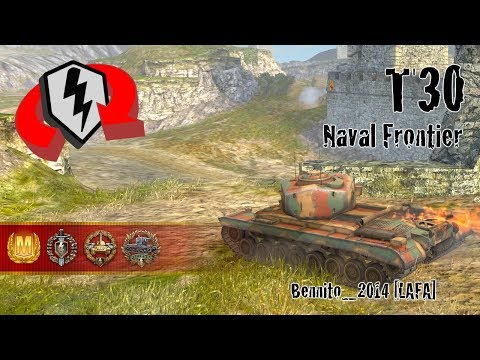 World of Tanks Blitz Replays - T30 at Naval Frontier w/ Bennito_2014 [LAFA]