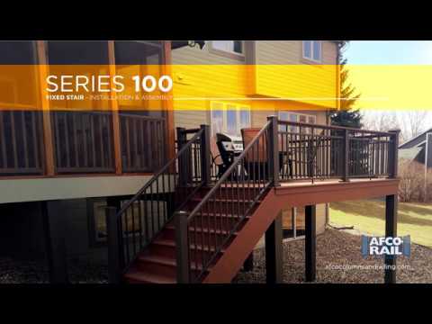 Aluminum AFCO-Rail Series 100 Fixed Stair Installation