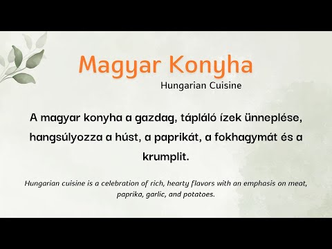 Hungarian reading practice for beginners with English translation | Hungarian Cuisine
