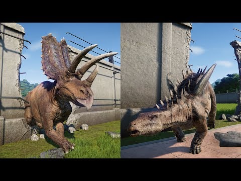 PENTACERATOPS,GIGANTSPINOSAURUS BREAKOUT VS T-REX,I-REX JURASSIC WORLD EVOLUTION