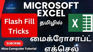 Excel Tutorial Tamil #flashfill #excel #exceltutorial