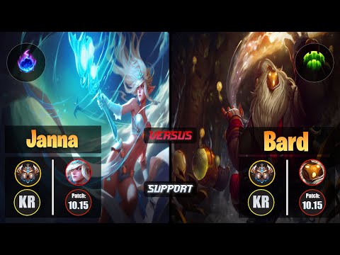 Challenger JANNA [Arcane Comet] (Support) VS  BARD - Challenger KR Patch 10.15