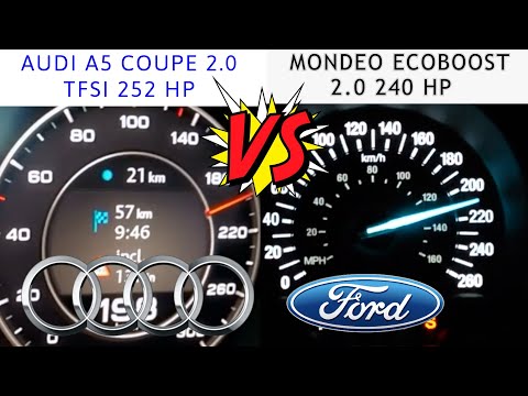 Audı A5 Coupe 2.0 TFSI  252 HP - VS -Ford Mondeo Ecoboost 2.0 240 HP -drag race -acceleration
