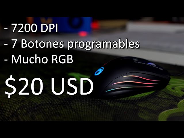 Vídeo relacionado con GADIRIA - Ratón Gaming con Cable - 1.200 a 7.200 dpi, Gaming Mouse Óptico, Ergonómico, Led con 7 Botones Programables, Iluminación RGB para PC, Portátil, Ordenador - Raton Gamer.