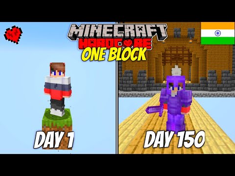 GoldDice Gaming - I Survived 150 Days on ONE BLOCK in Minecraft Hardcore (HINDI)