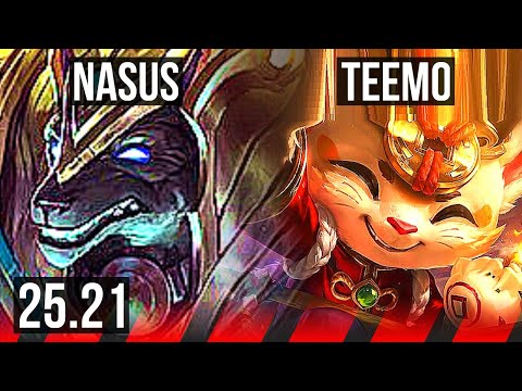 NASUS vs TEEMO (TOP) | 8/1/5, 1700+ games, Legendary | KR Diamond | 25.21