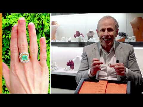 2.68ct Colombian Emerald and 0.80ct Diamond, 18ct Yellow Gold Cocktail Ring - Vintage Circa 1960