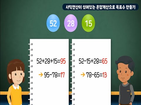 [KIDS/MATH] (사칙연산이 섞여있는) 혼합계산으로 목표수 만들기